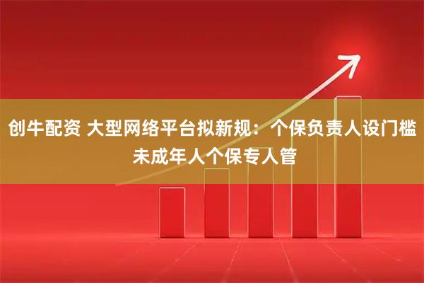创牛配资 大型网络平台拟新规：个保负责人设门槛 未成年人个保专人管